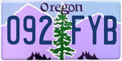 OR license plate 092FYB