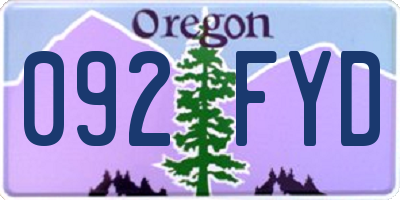 OR license plate 092FYD