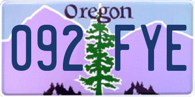 OR license plate 092FYE