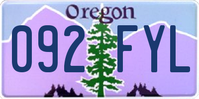 OR license plate 092FYL