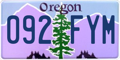 OR license plate 092FYM