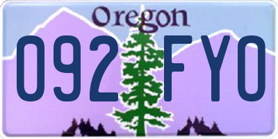 OR license plate 092FYO