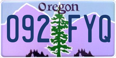OR license plate 092FYQ
