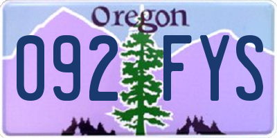 OR license plate 092FYS