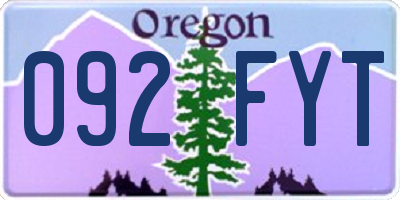 OR license plate 092FYT