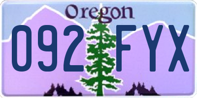 OR license plate 092FYX