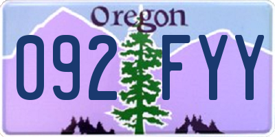 OR license plate 092FYY