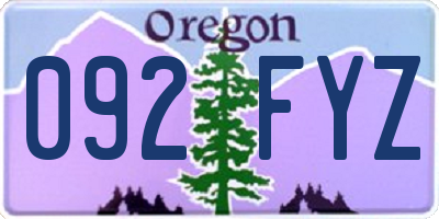 OR license plate 092FYZ