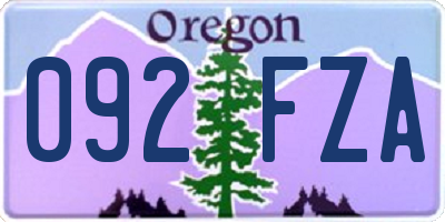 OR license plate 092FZA