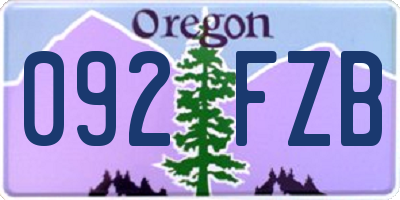 OR license plate 092FZB