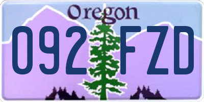 OR license plate 092FZD