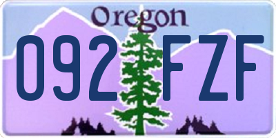 OR license plate 092FZF