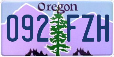 OR license plate 092FZH