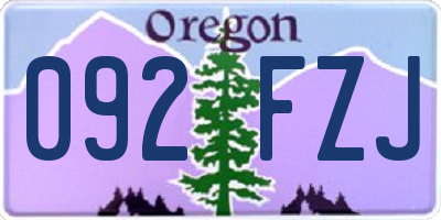 OR license plate 092FZJ