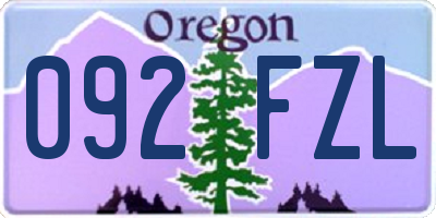 OR license plate 092FZL