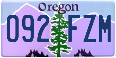 OR license plate 092FZM