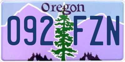 OR license plate 092FZN