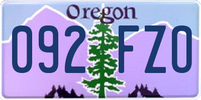 OR license plate 092FZO