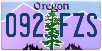 OR license plate 092FZS