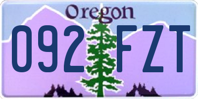 OR license plate 092FZT