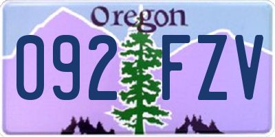 OR license plate 092FZV