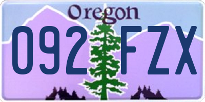 OR license plate 092FZX