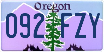OR license plate 092FZY
