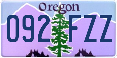 OR license plate 092FZZ