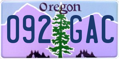 OR license plate 092GAC