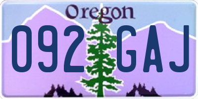 OR license plate 092GAJ