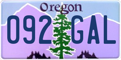 OR license plate 092GAL