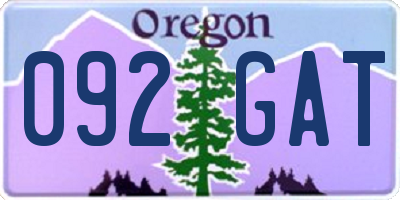 OR license plate 092GAT