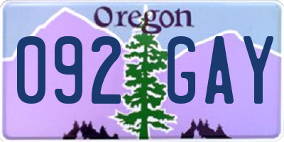 OR license plate 092GAY