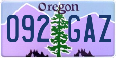 OR license plate 092GAZ