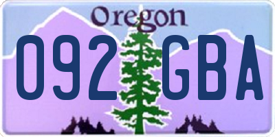 OR license plate 092GBA