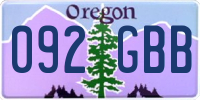 OR license plate 092GBB