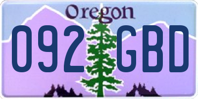 OR license plate 092GBD