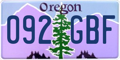 OR license plate 092GBF
