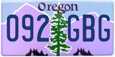 OR license plate 092GBG