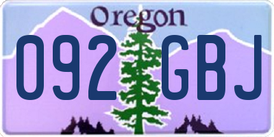 OR license plate 092GBJ