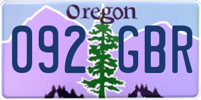 OR license plate 092GBR