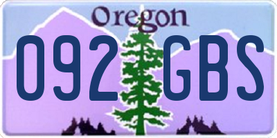OR license plate 092GBS