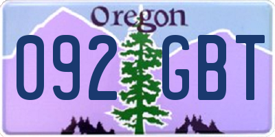 OR license plate 092GBT