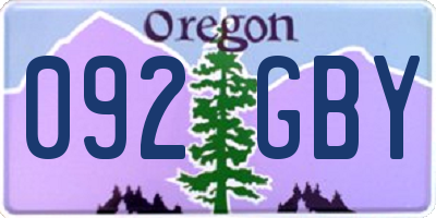OR license plate 092GBY