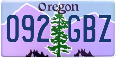OR license plate 092GBZ