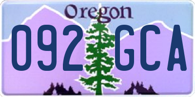 OR license plate 092GCA