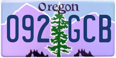 OR license plate 092GCB