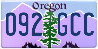 OR license plate 092GCC