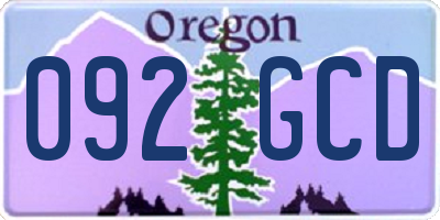 OR license plate 092GCD