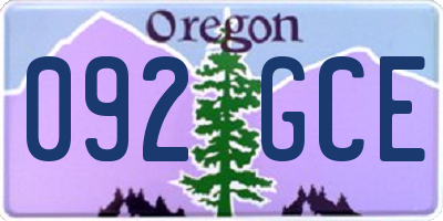 OR license plate 092GCE